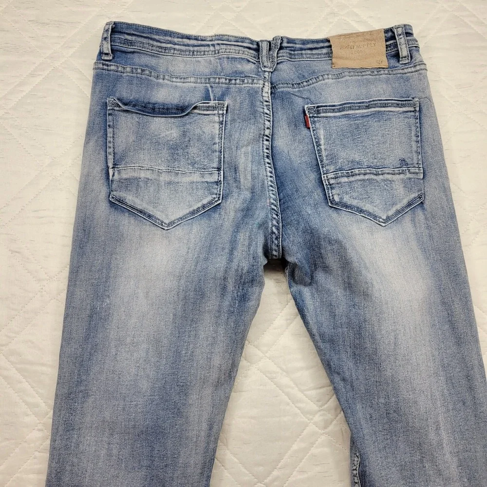 RAW Supply Goods distressed skinny fit blue jeans‎ men's 36X32